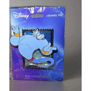 Pink a la Mode Royal Stamp Series Genie from Aladdin (1992) LE Enamel Pin Disney